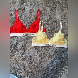 Yellow and Red Victoria’s Secret Bralettes- Size S